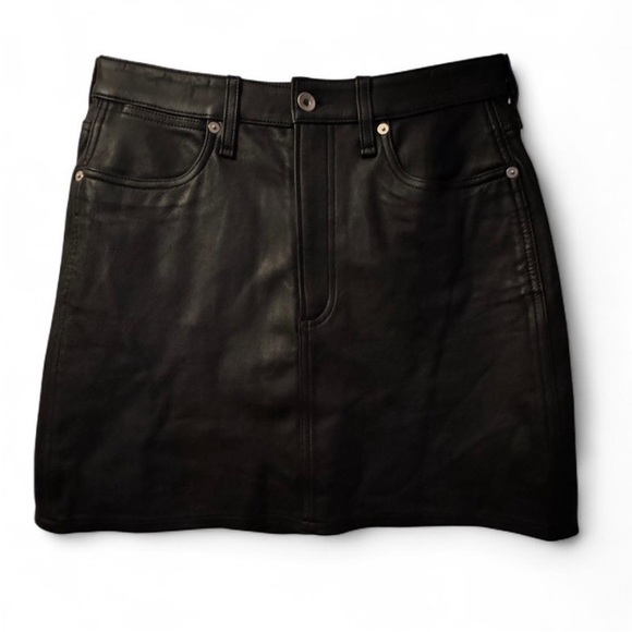 rag & bone Dresses & Skirts - Rag & Bone Black A-line lambskin leather Mini Skirt size 25